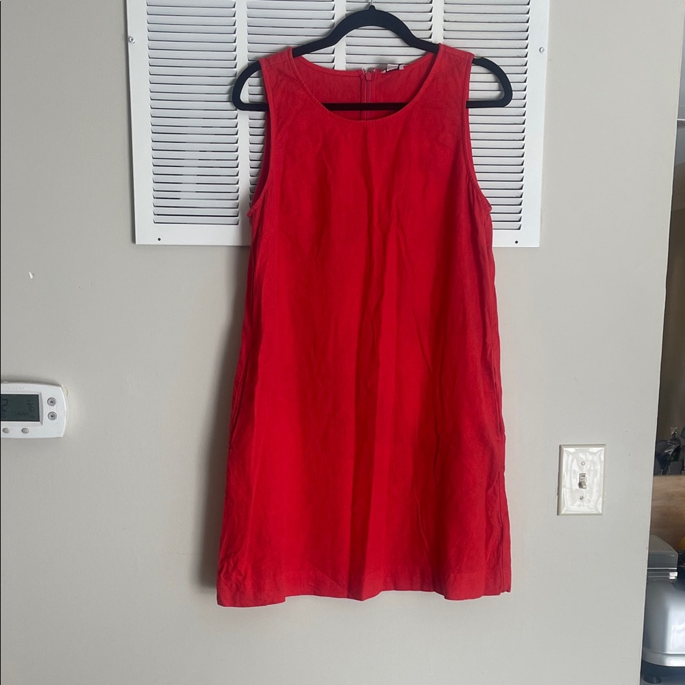 J. Crew Red Linen Mini Dress